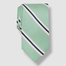 Nautica Men's Green Silk Stripe Pointed McKay Neck Tie Size 56x3