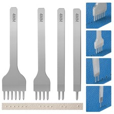 Prong Punch Tool Set 1/2/4/6 Leather Hole Punch Tool Lacing Stitching Chisel Set