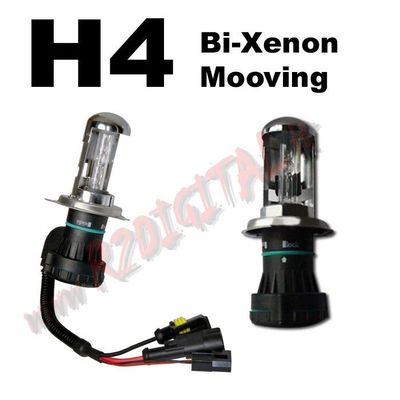 Kit 2 Lampade HID Xeno H4-1 - Luce Bianca 6000K, 35W, 12V Per Auto E Moto