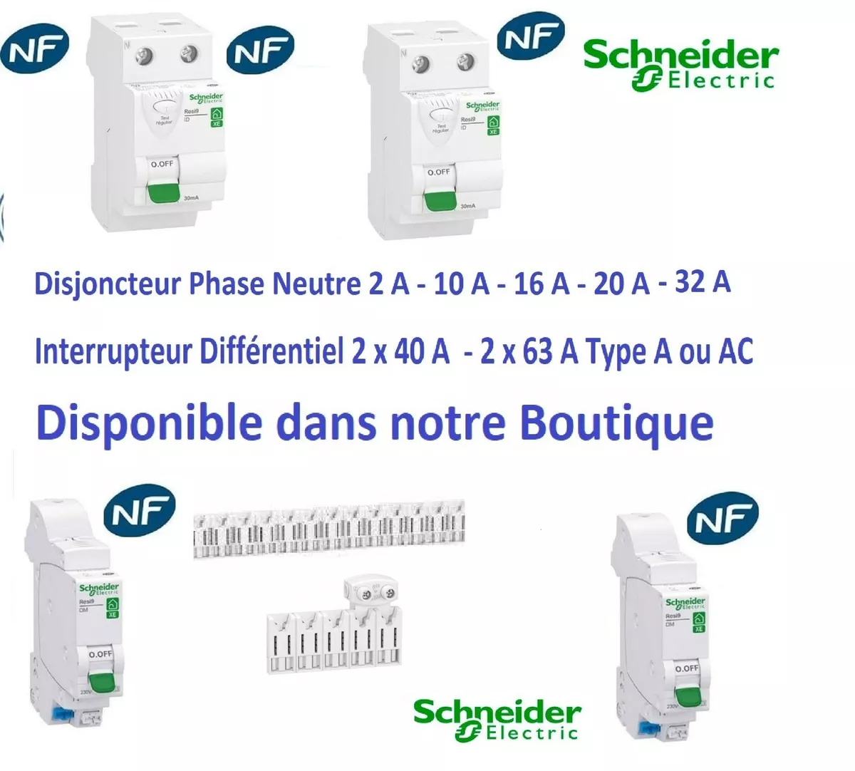 Combiné disjoncteur 20A et contacteur Rési9 XE Schneider Electric, Disjoncteurs