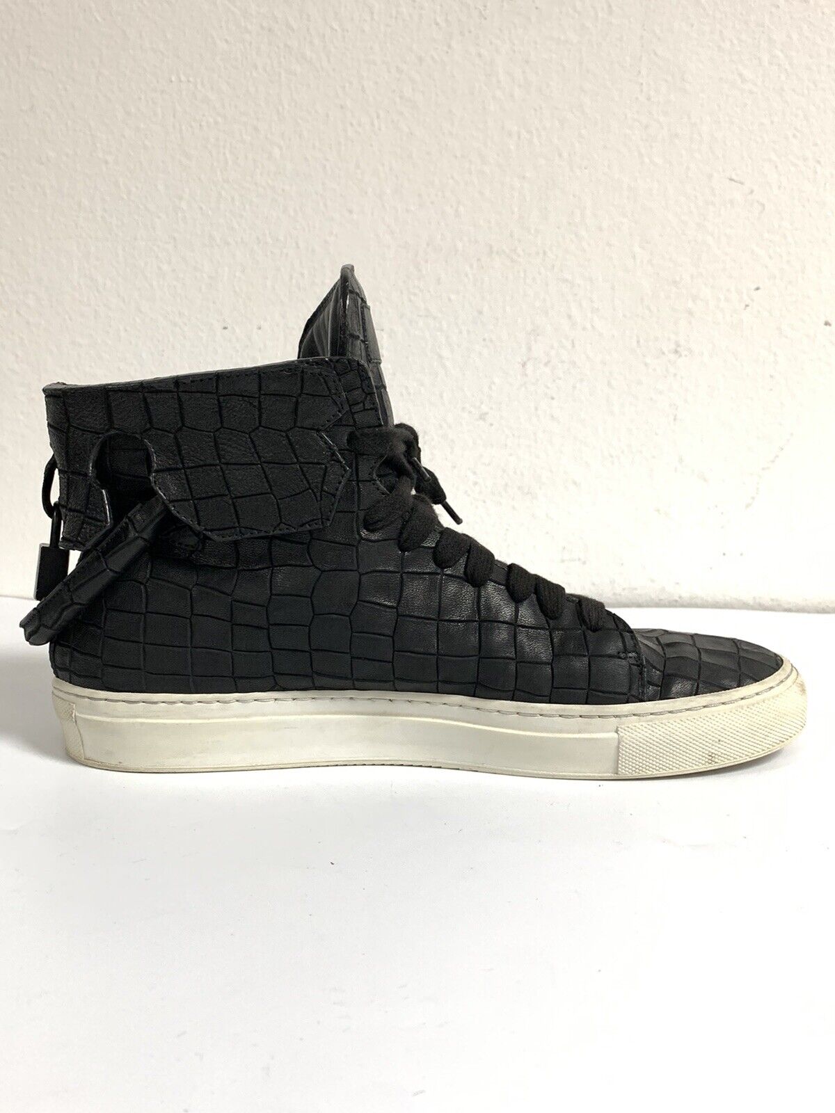 Buscemi En Noir ~ Croc Stamped ~ Black Leather Hi… - image 4