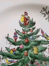 Spode Christmas Tree Single Handled Tidbit Tray Santa Missing Holder
