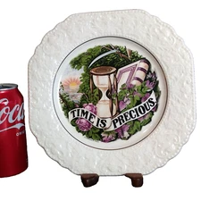 1975 Lord Nelson Pottery Time is Precious Plate Currier & Ives England Crazing