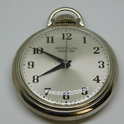 WESTCLOX Pocket Ben USA Made Wind-up Analog Men's Pocket Watch for
