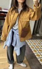 Unisex Technical Light Brown canvas blouson Utility jacket, Size S M