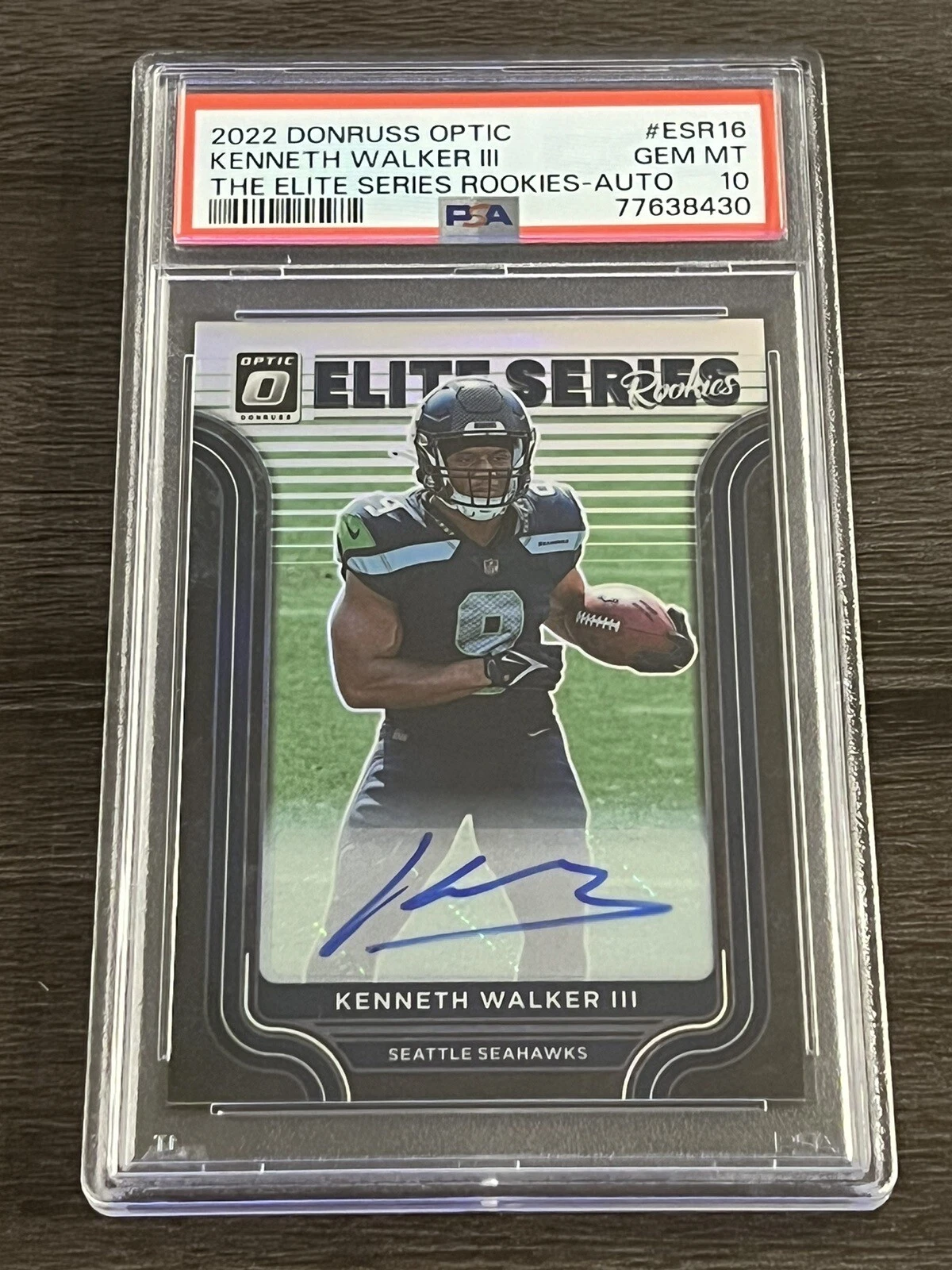 Kenneth Walker III Panini Donruss Optic the Elite Series Rookies #ESR16 Autograph