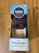 Memory Foam Mens Slippers Brown Size MD 8-9 Slippers, Totes Toasties New