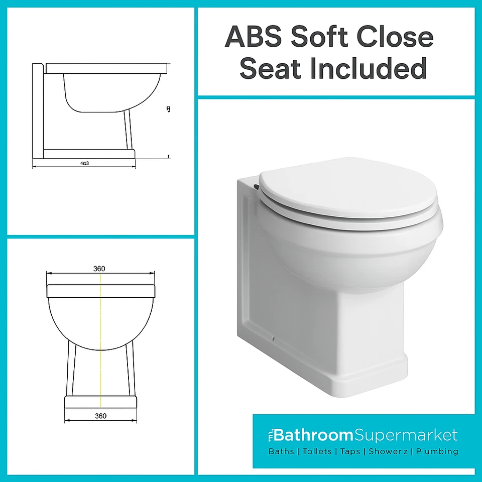 Traditional Back to Wall BTW WC Pan Toilet Concealed Cistern - Image 2 of 3