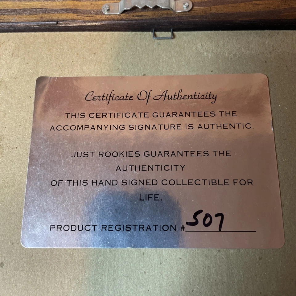 "Placa autografiada de Mickey Mantle de 6 1/2"" X 8 1/2"" para Salón de la Fama 1974" Foto 3 de 3