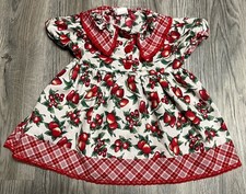 Vintage Baby Toddler Dress Fruit Cherries Strawberries Little Precious 2T