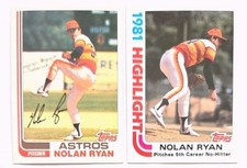 1982 Topps (×2) Base/Highlights Nolan Ryan NM HOF  !!