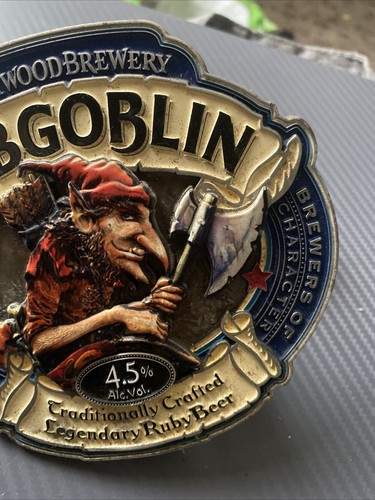 Metal Wychwood Hobgoblin Beer Real Ale 3D pub hand pull pump clip badge bar sign - Foto 3 di 7