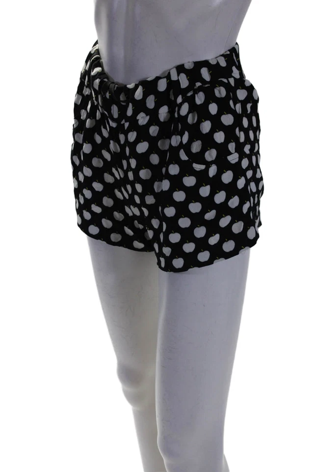 Kate Spade New York Womens Silk Blend Drawstring Waist Shorts Black Size XS - Image 2 of 4