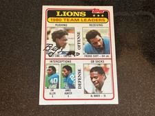 Autographed  1981 Topps BILLY SIMS leaders card         # N-1