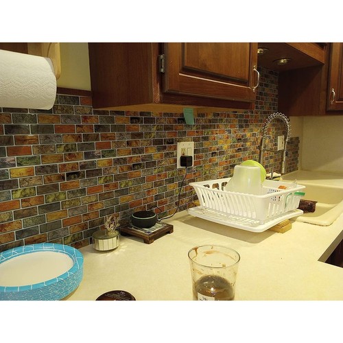 Art3d 10pcs Vinyl Peel and Stick Backsplash Tile for Multi-Color 10 Pack - Picture 4 of 5