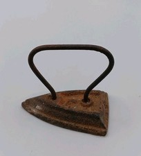 Antique Mini Doll Cast Iron Sad Flat Vintage Rustic Primitive Farmhouse Decor