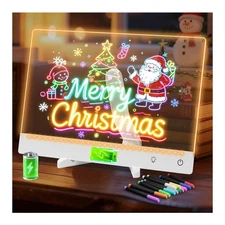 Rechargeable LED Note Board with Colors, 13.7"x10" Lumi LED Drawing Board Acr...