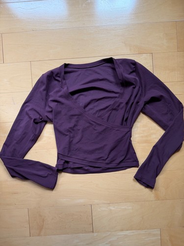 Athleta Transcend Wrap Long Sleeve Top Cabernet/ dark maroon Size L