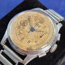 Serviced Bovet Chronograph Men’s Watch Stainless Steel Landeron 48 1950s