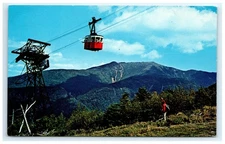 Tram Car Approaching Summit Cannon Mountain Franconia Notch NH Postcard