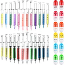 Bbto 36 Pieces Syringe Pens Bulk Nurses Gift Party Favor Retractable Fun Pill Pe