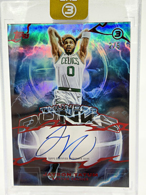 Topps 2025-26 Topps 3 Thunder Dunks #TD-JT Jayson Tatum On Card Auto 2/5