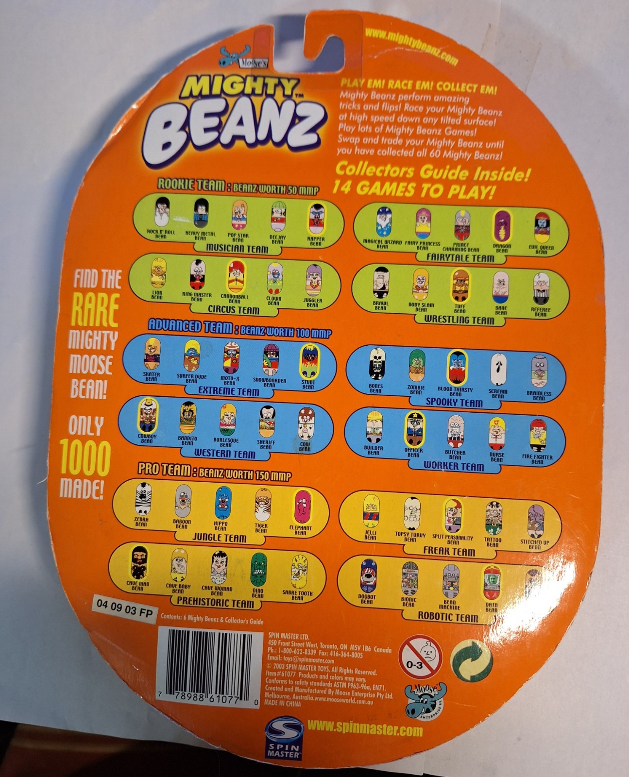 Mighty Beanz Original Series 1, 2003 Sealed Package