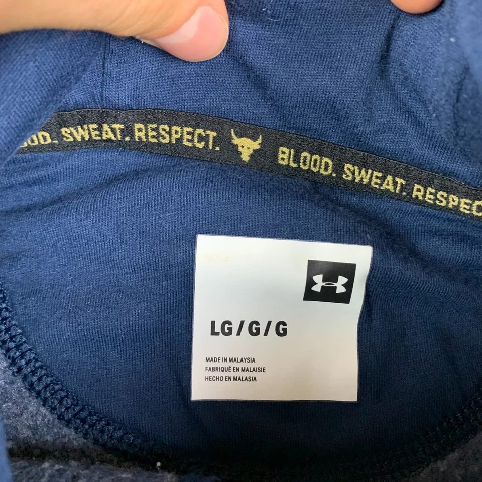 Under Armour Project Rock Hoodie Mens L Full Zip Blood Sweat Respect Gym - Image 3 of 4