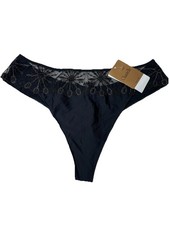 Chantelle Thong BNWT size Large Black With Lace Trim