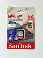 SanDisk Ultra PLUS 32GB SDHC UHS-I Memory Card 80 MB/s - BRAND NEW in Package