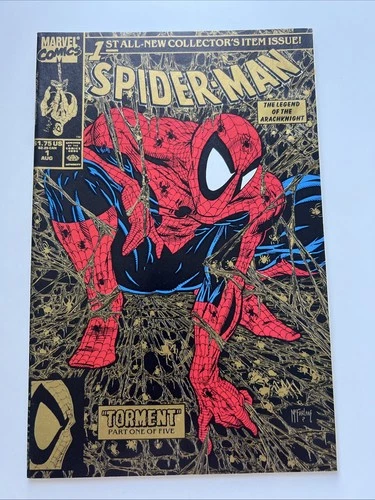 Spider-Man #1 Torment Gold Variant Todd McFarlane 1990 Marvel NM-free shipping
