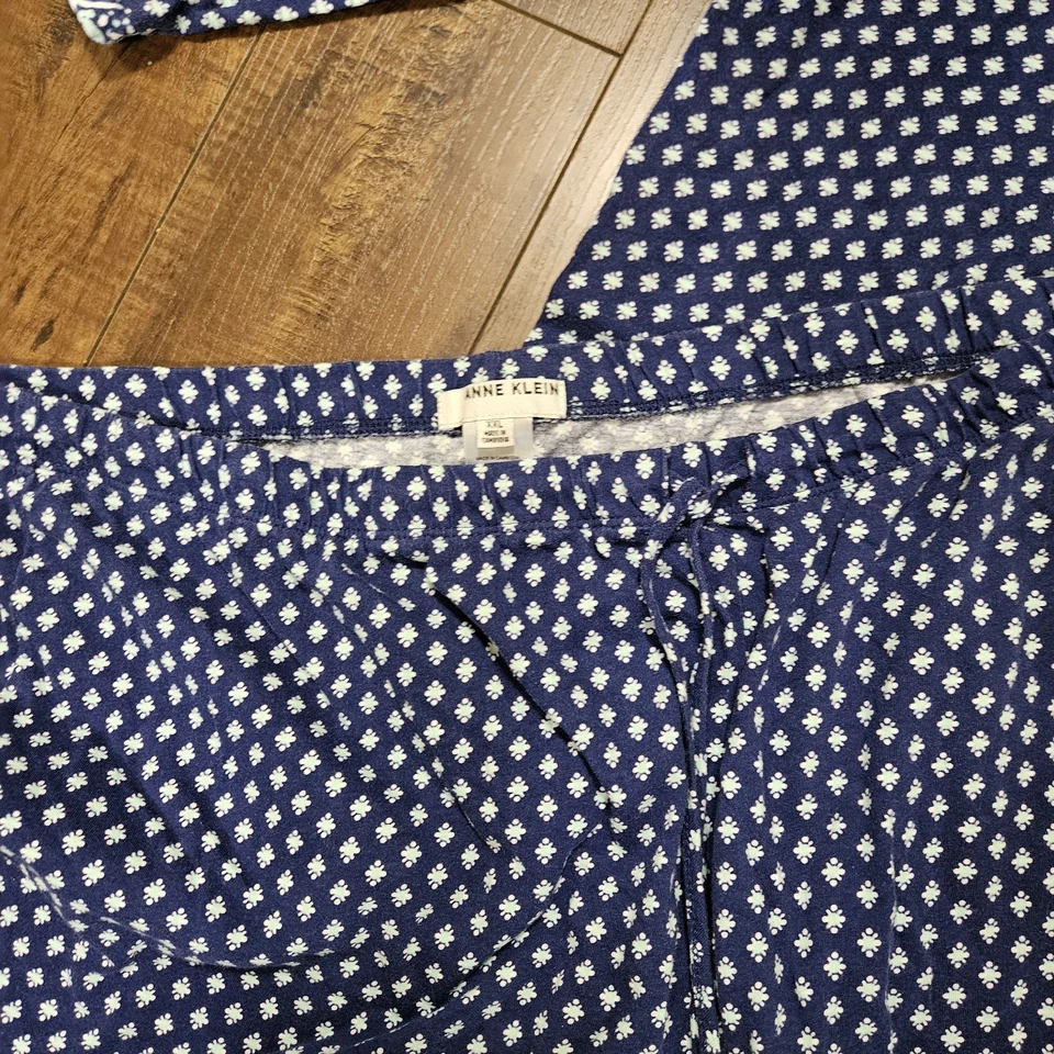 Conjunto de pijama Anne Klein feminino tamanho XXL duas peças manga longa algodão 2XL - Imagem 3 de 4