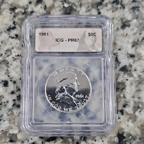 1961 Franklin Half Dollar ICG PR67 Proof Silver 50C Philadelphia