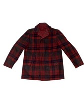 Vintage 50s/60s Pendleton Red Plaid Wool Reversible Coat True Vintage