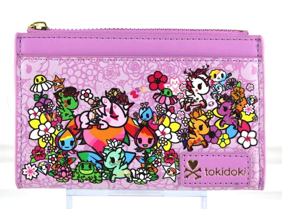 Tokidoki Unicorno 花卉钱包卡夹拉链人造皮革全新标签 2025 — 第 4/4 张图片