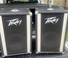 Pair Black Peavy 110PT PA Speakers