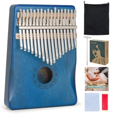 Kalimba 17 Key Thumb Piano, Mahogany Finger Piano Mbira with Case/Bag, Tune H...