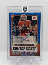 2021 Contenders Draft Picks Trevor Lawrence Auto #/27 BLUE SHIMMER