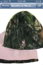 Browning Camo Reversible Fleece Neck Gator/Beanie Combo Mossy Oak Break-Up/Pink