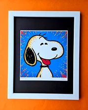 AIDAN FLUX | Hand Signed Original Print Framed LtdED of 69 COA SNOOPY IS HAPPY
