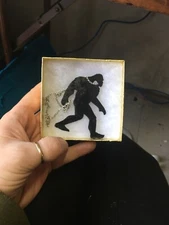 HANDMADE BIGFOOT NECKLACE-STAINLESS STEEL-PAINTED BLACK--3 IN HEIGHT NEW