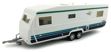 CARARAMA/HONGWELL 1/43 BIG POLAR 730 GSE TWIN-AXLE CARAVAN TRAILER WHITE 4-92710
