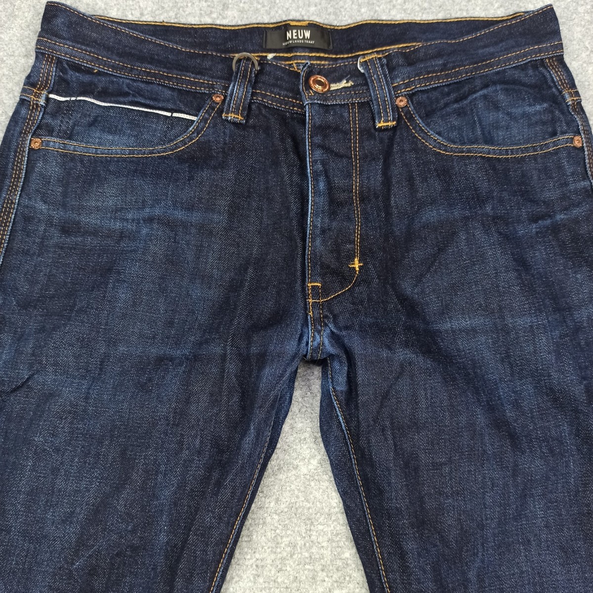 NEUW Selvedge LOU-SLIM Mens Jeans W31 L32 Slim Straight Dark Blue