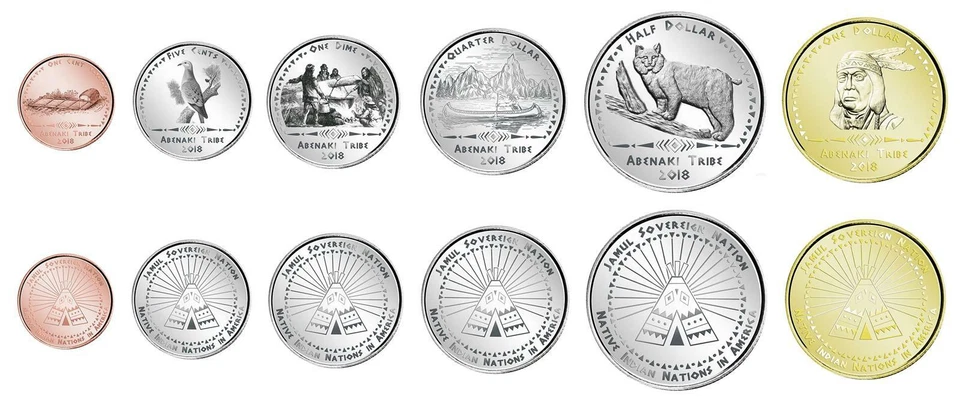 USA 1, 5, 10, 25, 50 Cent, 1 Dollar 2018 "Abenaki" - Bild 1 von 1