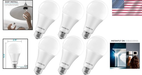 Long-Lasting Dimmable A21 LED Light Bulbs - 6 Pack, Energy Efficient 2550 Lumens - Picture 2 of 8