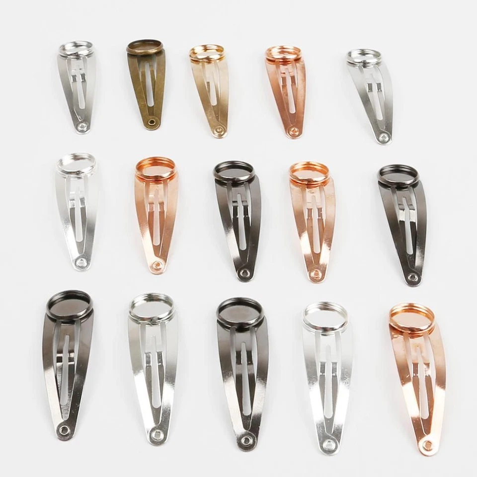 Pinza para el cabello bases pasadores - 12 mm estilo gota de agua hágalo usted mismo accesorios para hacer joyas Foto 4 de 4