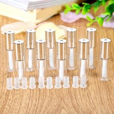 Tubo de brillo labial de 1,2 ml botella de bálsamo labial contenedor de cosméticos plástico vacío dorado transparente