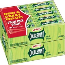 Wrigley's Doublemint Chewing Gum 5 stick pack, 40 pks.  pack of 2 