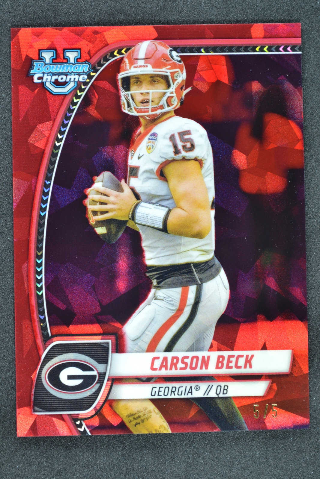 Carson Beck 2024 Bowman University Chrome Sapphire Red /5 Georgia Bulldogs #2
