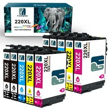 10x Ink Cartridges for Epson 220 XL T220 WorkForce WF2750 WF2660 WF2630 WF2760
